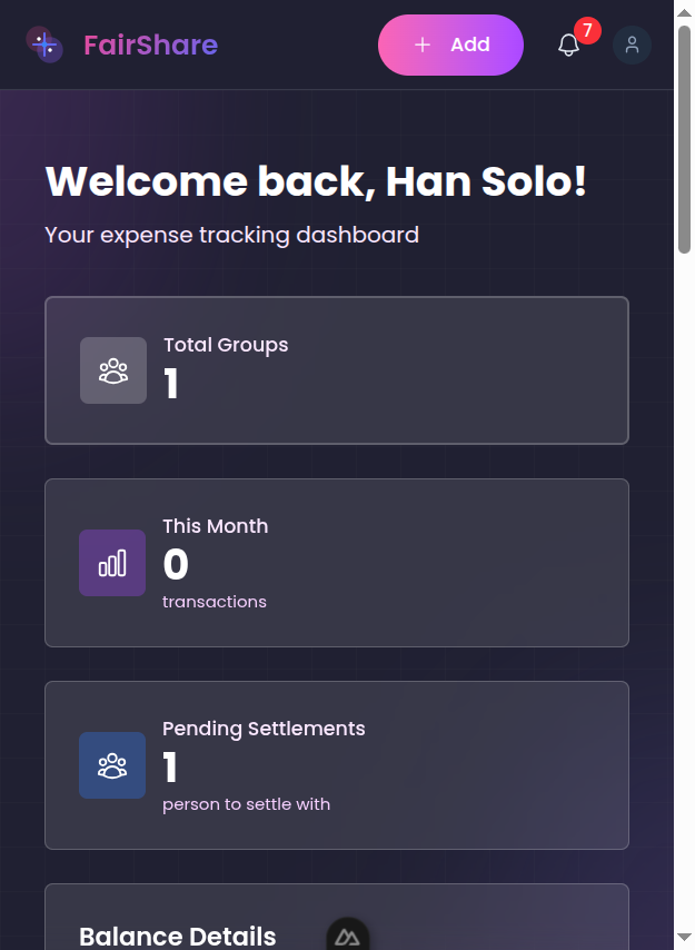 FairShare Dashboard