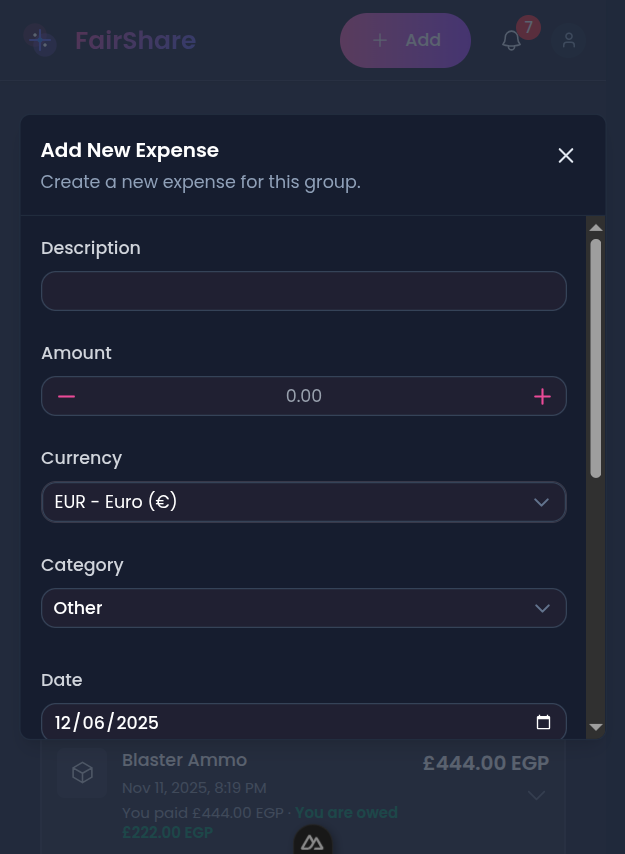 Add Expense